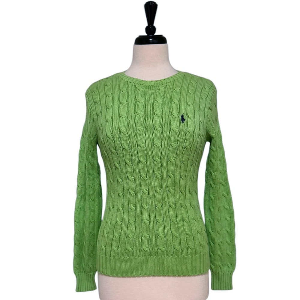 Ralph Lauren Lime Cable Knit Sweater